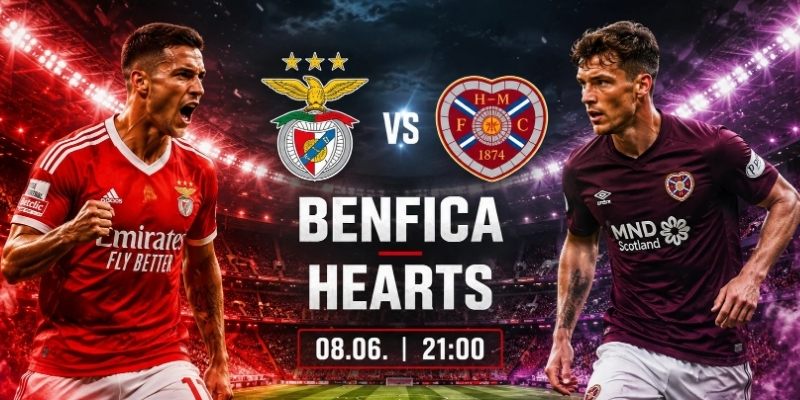 Benfica vs Hearts có phong độ khác hẳn nhau Benfica vs Hearts có phong độ khác hẳn nhau